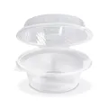 Salatschale (PP) mit Dipfach im Domdeckel klar 2100ml [25 St.]