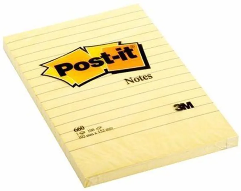 Hauptproduktbild Samolepící bloček, 102x152 mm, 100 lístků, linkovaný, 3M POSTIT, žlutý