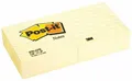 Selbstklebender Notizzettel, 76x76 mm, 100 Blätter, liniert, 3M POST-IT, gelb