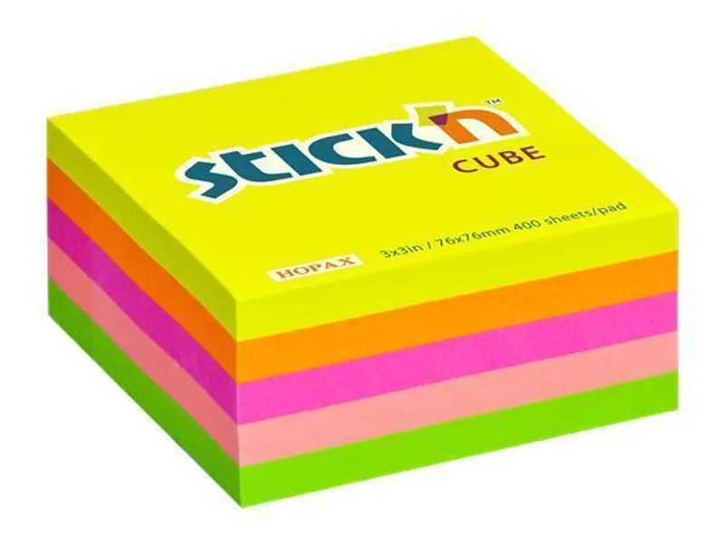 Hauptproduktbild Samolepicí bloček Hopax Stick’n Neon Notes 76 × 76 mm, 400 listů