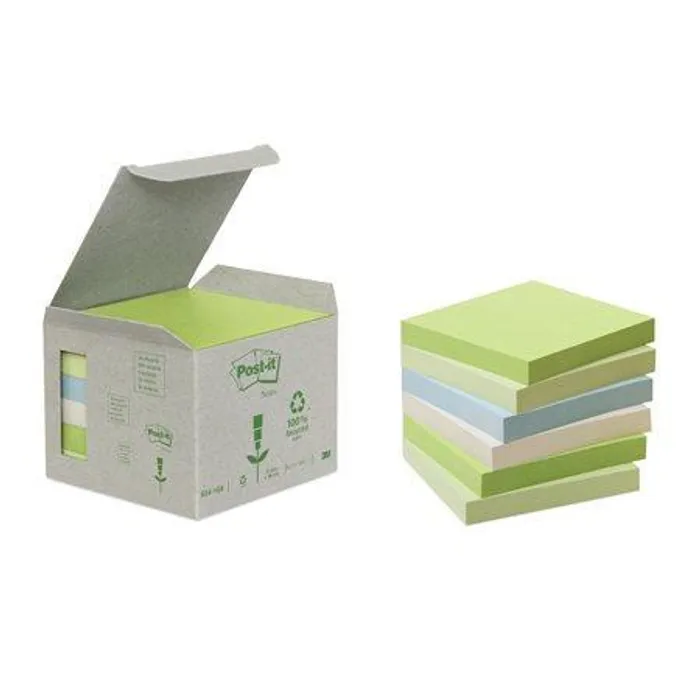 Hauptproduktbild Samolepicí bloček, mix pastelových barev, 76x76 mm, 6x100 listů, recyklovaný, 3M POSTIT