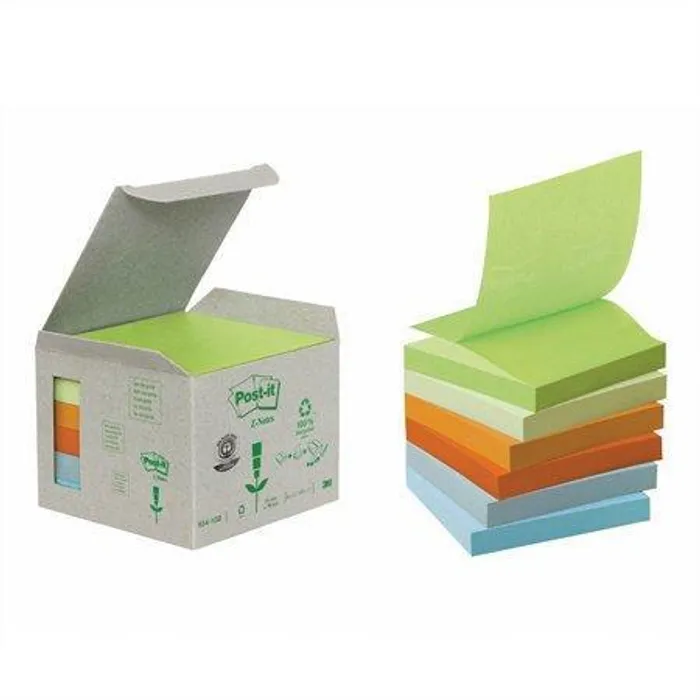 Hauptproduktbild Samolepicí bloček, "Z", pastelové barvy, 76x76 mm, 6x100 listů, recyklovaný, 3M POSTIT