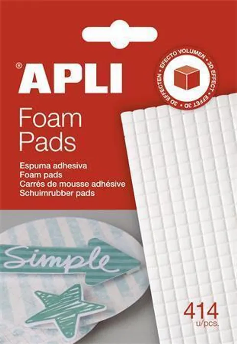 Hauptproduktbild Samolepicí čtverečky, 414 ks/ bal., oboustranné, APLI