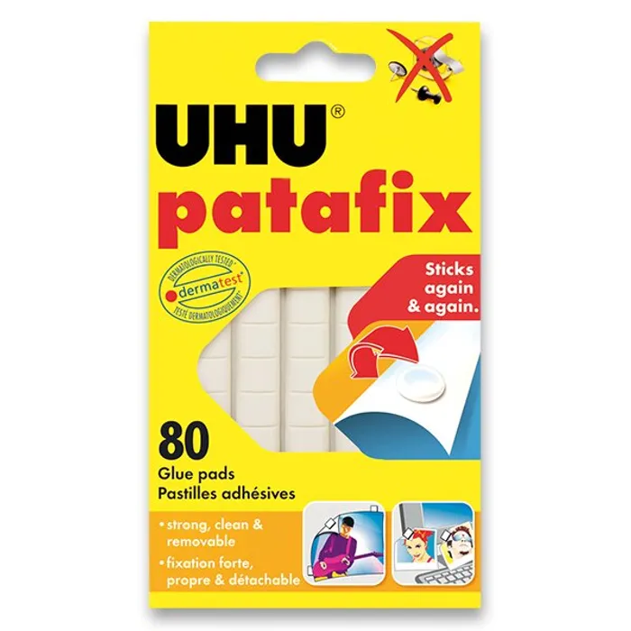 Hauptproduktbild Samolepicí montážní guma UHU Tac Patafix Super Mario - bílá, 80 ks
