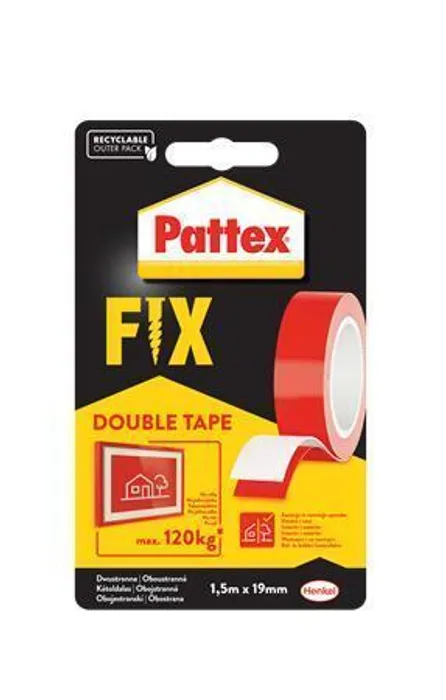 Hauptproduktbild Samolepicí páska "Pattex Fix 120 kg", červená, oboustranná, 19 mm x 1,5 m, HENKEL