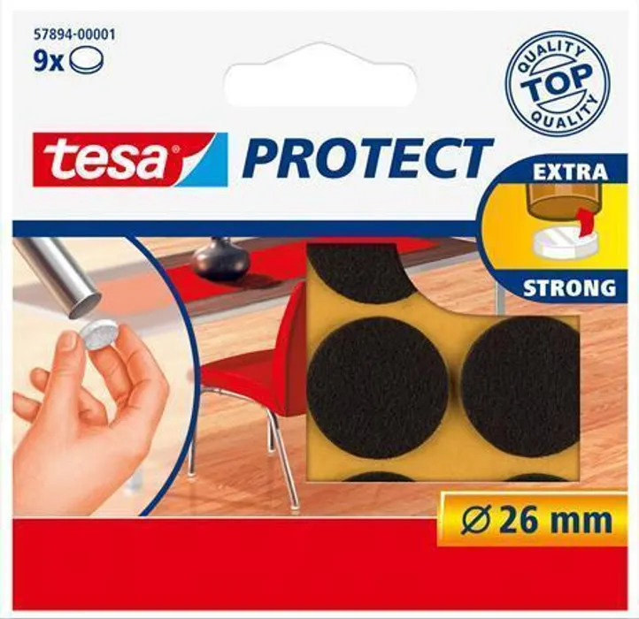 Hauptproduktbild Samolepicí podložky "Protect® 57894", hnědá, plsť, 26 mm, TESA