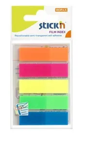 Samolepicí proužky Hopax Stick’n Clearnote 45 x 12 mm, 5 × 25 listů