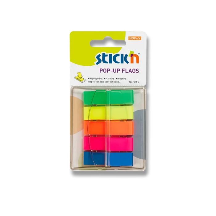 Hauptproduktbild Samolepicí proužky Hopax Stick’n Pop-Up Flags 45 x 12 mm, 5 x 40 ks
