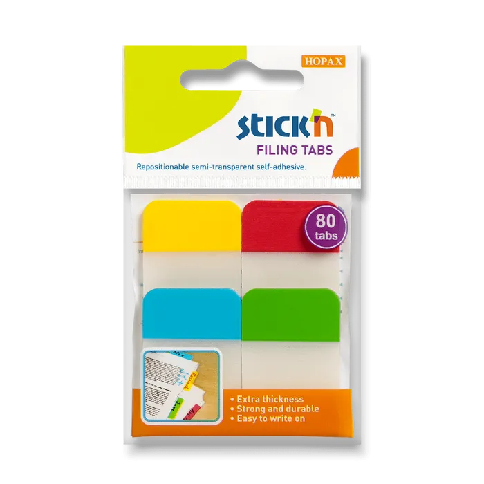 Hauptproduktbild Samolepicí záložky Hopax Stick’n Clearnote 38 x 25 mm, 4 x 20 ks