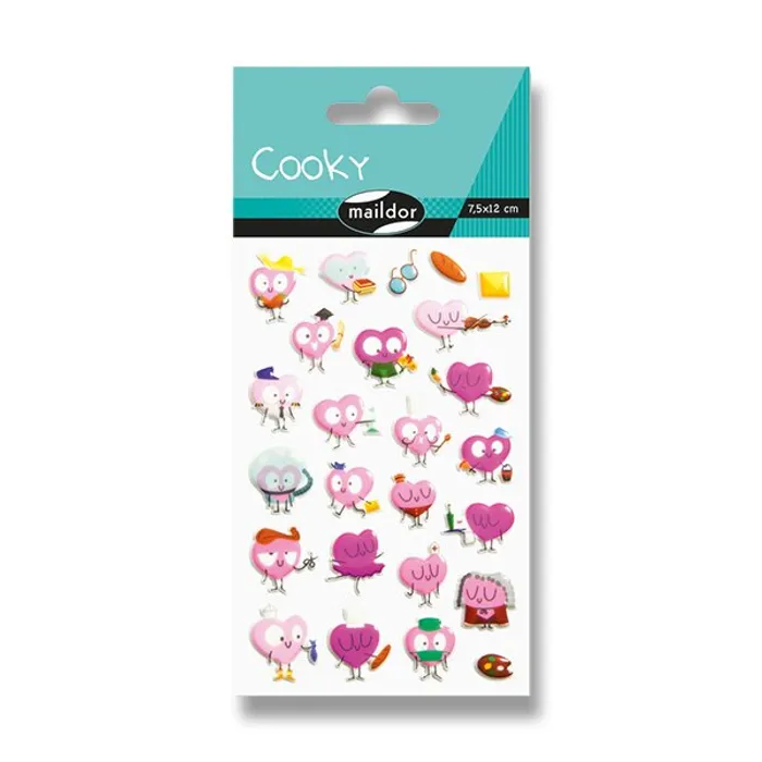 Hauptproduktbild Samolepky Maildor 3D Cooky Akční srdíčka