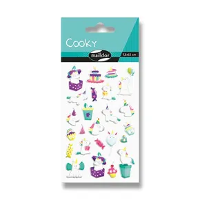 Maildor 3D Cookies Geburtstags-Einhorn-Aufkleber