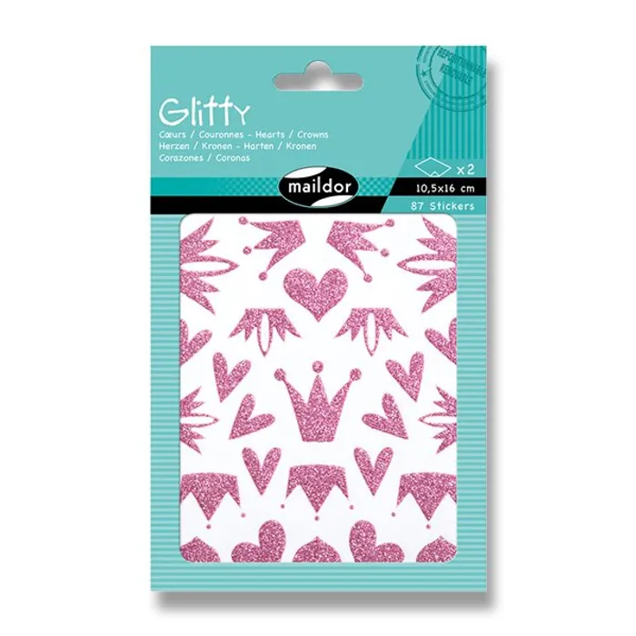 Hauptproduktbild Samolepky Maildor Glitty Srdce a korunka
