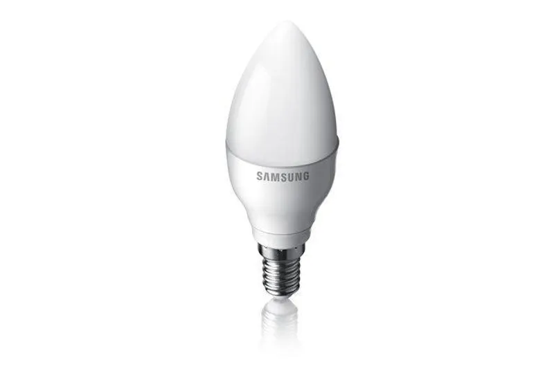 Hauptproduktbild Samsung B35 E14 2700K 3.2W. Barva: stříbrná, bílá, Světlá barva: Teplá bílá. Třída energet