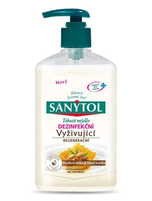 Hauptproduktbild Sanytol regenerační antibakteriální mýdlo 250ml Mandlové mléko & Mateří kašička