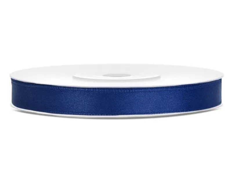 Hauptproduktbild Saténová stuha, tmavě modrá, 6 mm x 25 m
