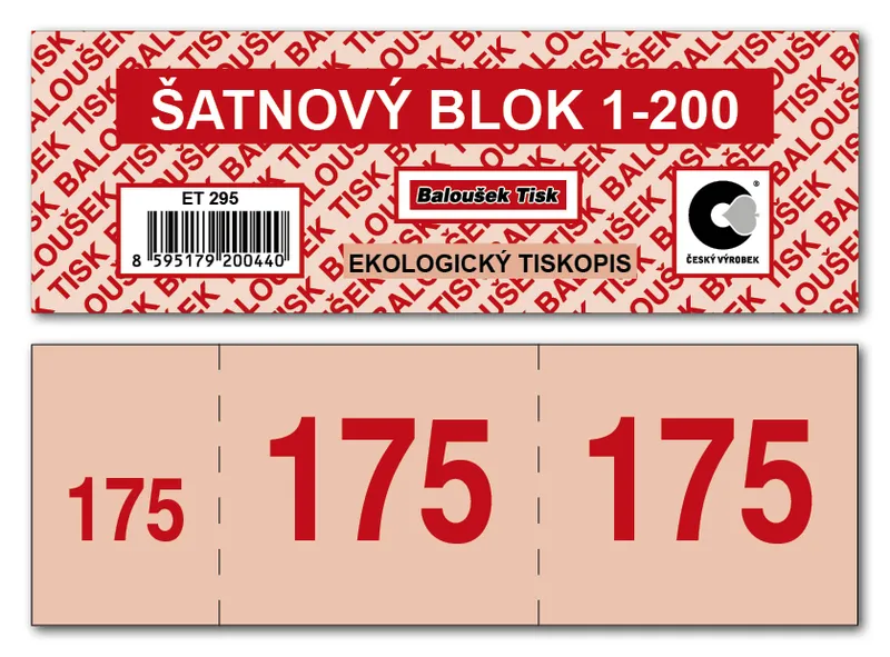 Hauptproduktbild Šatnové bloky 1 - 200 čísel ET295