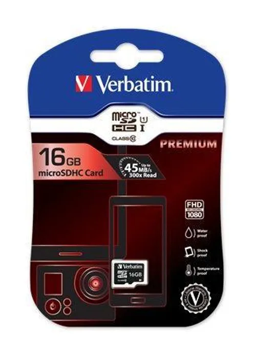 Hauptproduktbild SecureDigital SDHC 16GB micro paměťová karta , Class 10, Verbatim