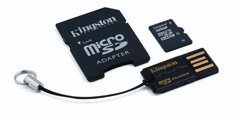 Hauptproduktbild SecureDigital SDHC 32GB micro paměťová karta s adaptérem, Class 4, Kingston