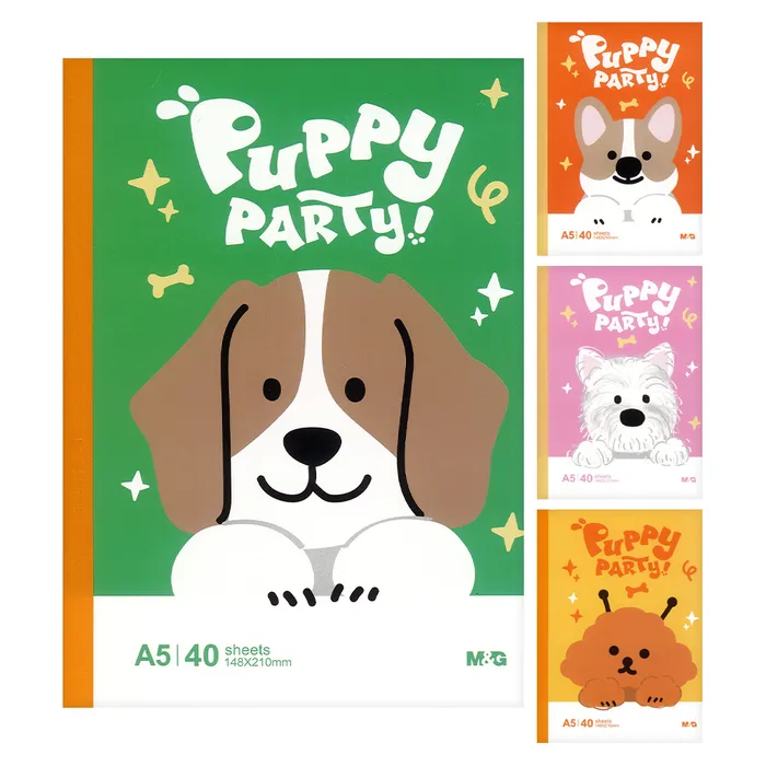 Hauptproduktbild Sešit linkovaný A5 M&G Puppy Party! (4 designy)