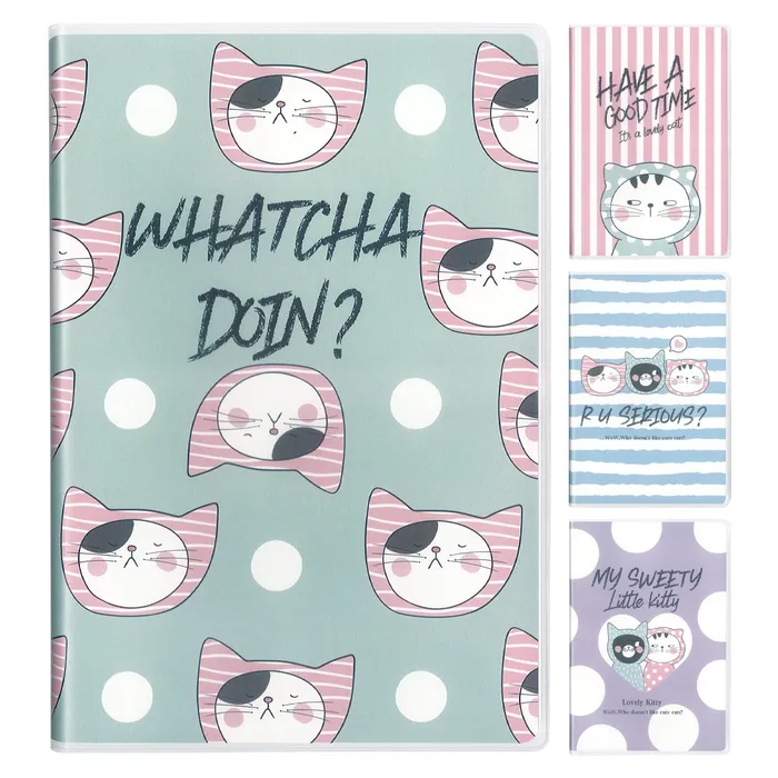 Hauptproduktbild Sešit linkovaný B5 M&G 96 listový s plast. obalem So Many Cats Pastel (4 designy)