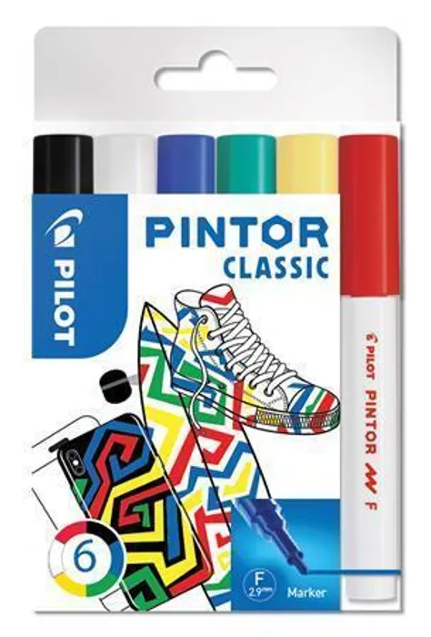 Hauptproduktbild Set dekorativních popisovačů "Pintor F", 6 barev klasik, 1 mm, PILOT
