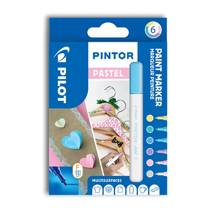 Hauptproduktbild Set dekorativních popisovačů "Pintor F", pastelová, 6 barev, 1 mm, PILOT