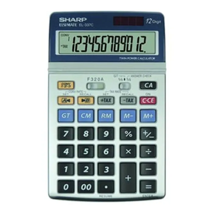 Hauptproduktbild Sharp Kalkulačka EL-337C, stříbrná, stolní, dvanáctimístná