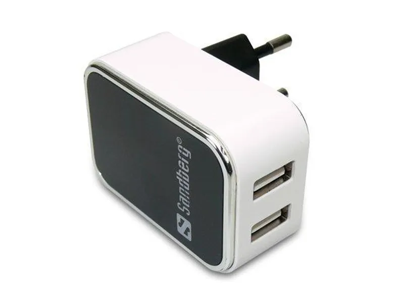 Hauptproduktbild Síťová nabíječka, 2x USB , univerzální, 2400 mAh / 1000 mAh, SANDBERG