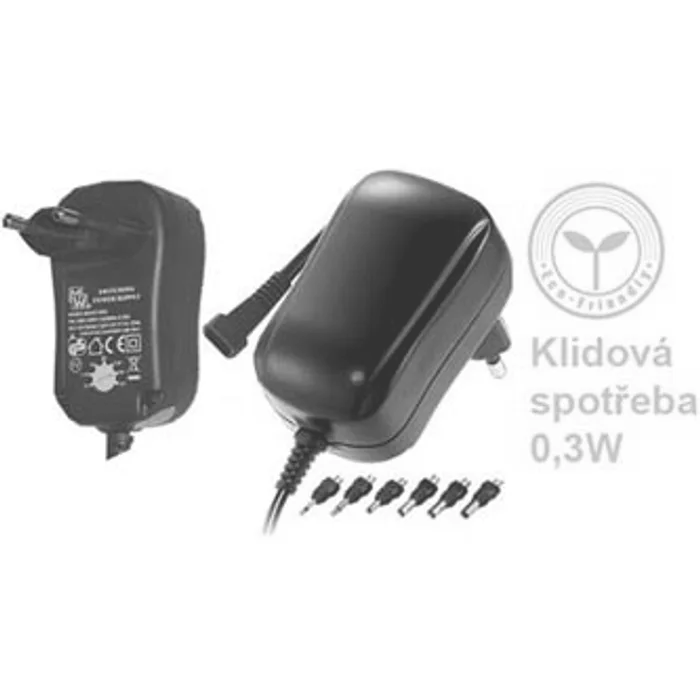 Hauptproduktbild Síťový adaptér, 220V (el.síť), 3-12V, 1000mA, univerzální, stabilizovaný