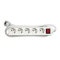 Weiteres Produktbild Netzkabel 23 verlängerbar, CEE7 (Stecker)-Steckdose 5x, 10m, VDE approved, weiss, s vypínačem