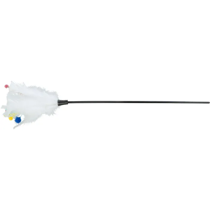 Hauptproduktbild Škádlítko s peřím a provázky ukončené kuličkami, 41cm