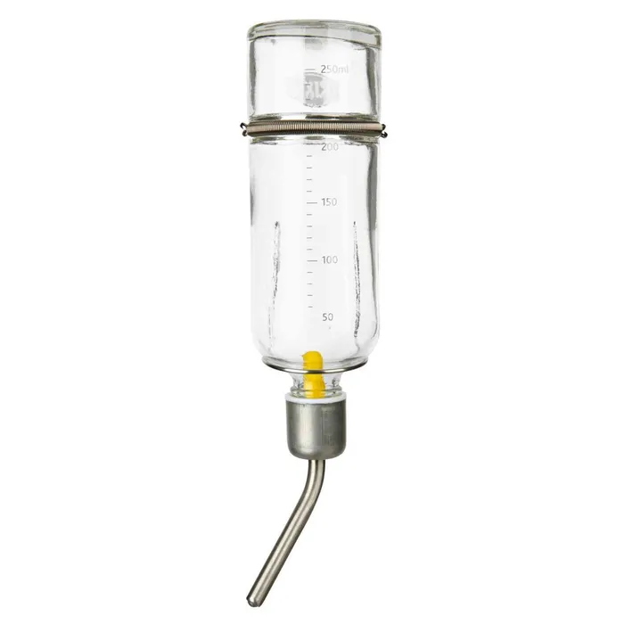 Hauptproduktbild Skleněná napáječka s kovovým pítkem pro morčata 250 ml