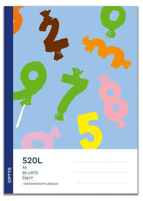 Hauptproduktbild Školní sešit 520, čistý, s integrovaným matematickým lenochem, čísla
