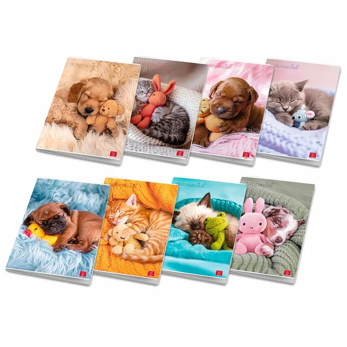 Hauptproduktbild Školní sešit Pigna Dolci Cuccioli A4, linkovaný, 40 listů, mix motivů