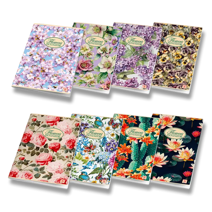 Hauptproduktbild Školní sešit Pigna Nature Flowers A4, linkovaný, 40 listů, mix motivů
