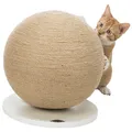 Weiteres Produktbild Kratzball auf Holzsockel, 29 × 31 cm, Jute