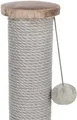 Škrabací sloupek LIVIA s plyšovou kuličkou, 64 cm, sisal/plyš, béžovošedá