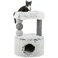 Weiteres Produktbild Kratzbaum HARVEY, Kuckuck, 2 Pfosten, Lehne 73cm, Langhaarplüsch, grau