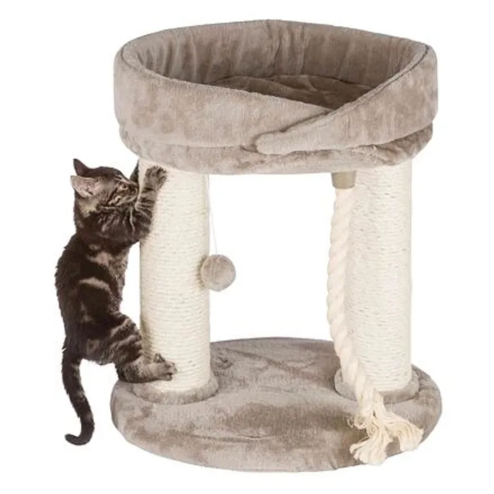 Hauptproduktbild Škrábadlo MARCELA, podesta, 2 sloupky, odpočívadlo, 60cm, sisal/béžový plyš