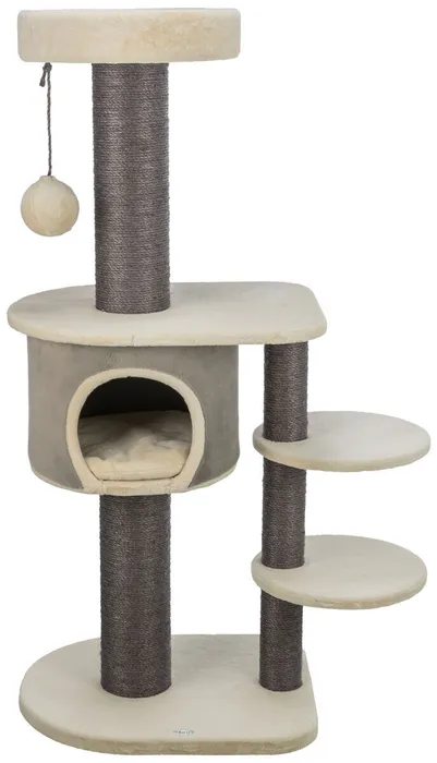 Hauptproduktbild Škrabadlo MARCELLO, 140 cm, 4 podesty, kukaň, míč, krémová/šedá