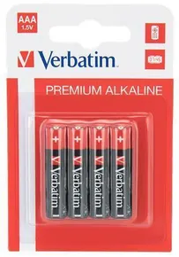 Batterie, AAA (Mikrostift), 4 Stück pro Packung, VERBATIM