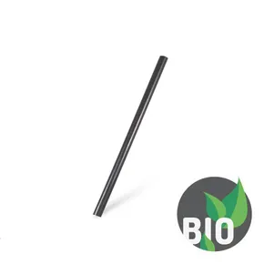Trinkhalm (Bio-Komposit) schwarz Durchmesser 6mm x 21cm [200 St.]