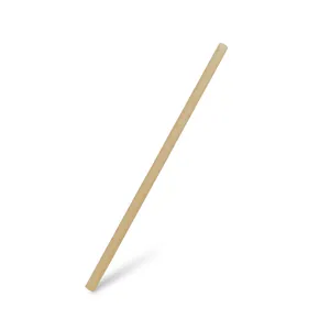 Trinkhalm 100% Biomaterial natur braun `JUMBO` durchmesser 8mm x 25cm [100 St.]