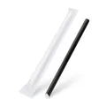 Papiertrinkhalm Bubble Tea schwarz durchmesser 12mm x 21cm einzeln verpackt [100 St.]