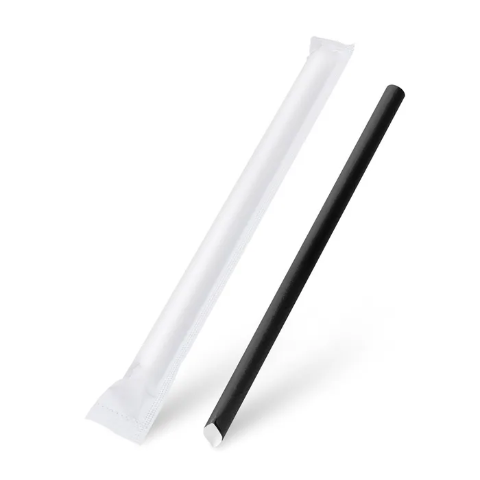 Hauptproduktbild Slámka papírová Bubble Tea černá průměr 12mm x 21cm jednotlivě balená [100 ks]