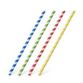 Papiertrinkhalm Spirale bunt gemischt durchmesser 6mm x 20cm [25 St.]