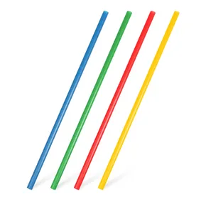 JUMBO Strohhalme Kunststoff Farbmix 25 cm, Durchmesser 8 mm [500 Stück] (wiederverwendbar)