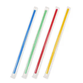 JUMBO-Strohhalme aus Kunststoff hygienisch verpackt 25,5 cm, Durchmesser 8 mm [150 Stück] (wiederverwendbar)