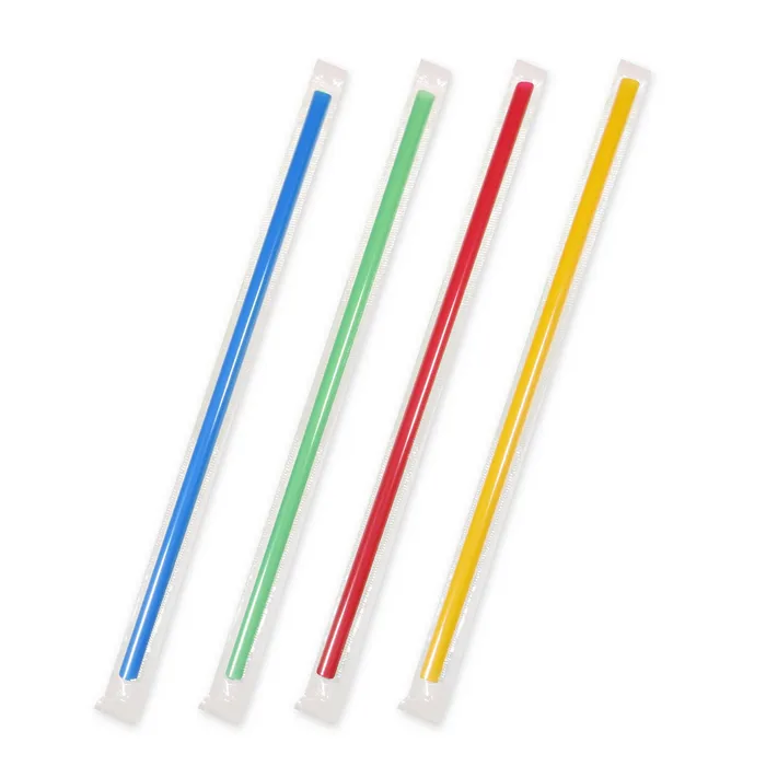 Hauptproduktbild Slámky JUMBO plastové hygienicky balené 25,5 cm, průměr 8 mm [150 ks] (znovu použitelná)
