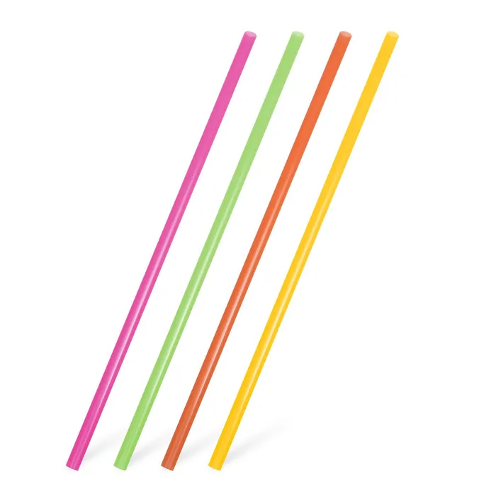 Hauptproduktbild Slámky JUMBO plastové neon 25 cm, průměr 8 mm [150 ks] (znovu použitelná)